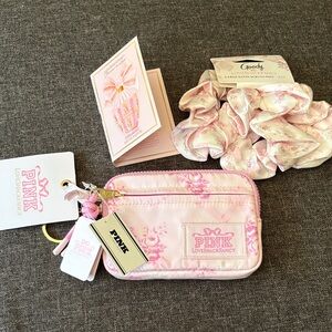 Pink xLoveShackFancy bundle card case/scrunchies/ deluxe perfume sample